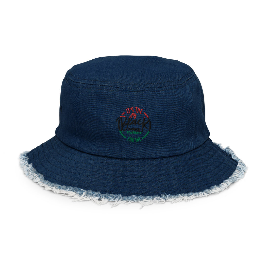 Certified Distressed denim bucket hat